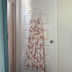 Floral Maxi Dress with Pink Flowers